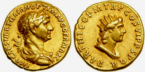 Roman coin - Trajanus - Gold Aureus